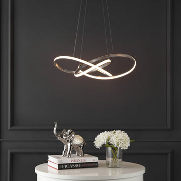 Alexia 25" Abstract Integrated LED Metal Adjustable Pendant - JONATHAN Y
